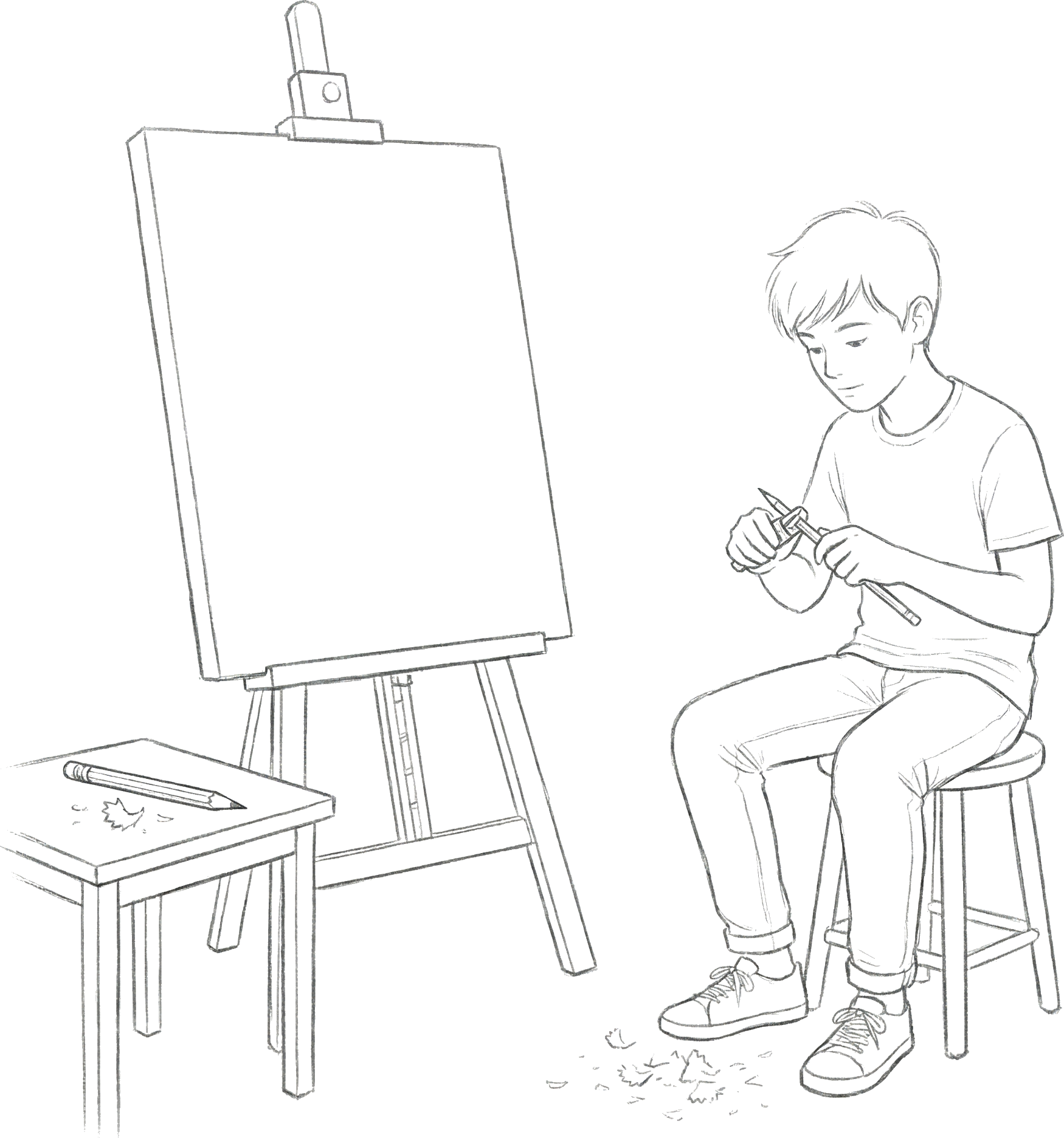 白いキャンバスの前でもまず始める